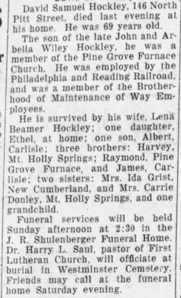 Clipping from The Sentinel